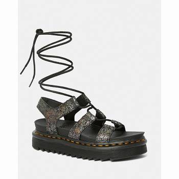 Dr Martens Nartilla Metallic Gladiator - Siva Sandale Damske, DR0367